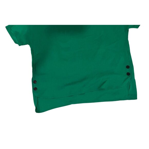 Beinidi Green Short Sleeve Satin/Silk material Side Button Detail - Picture 4 of 9